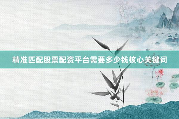 精准匹配股票配资平台需要多少钱核心关键词
