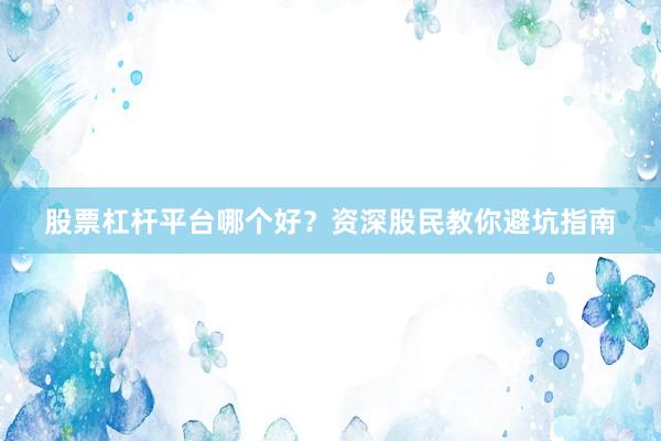 股票杠杆平台哪个好？资深股民教你避坑指南