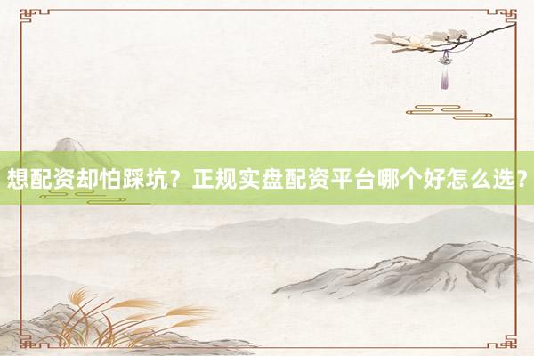 想配资却怕踩坑？正规实盘配资平台哪个好怎么选？