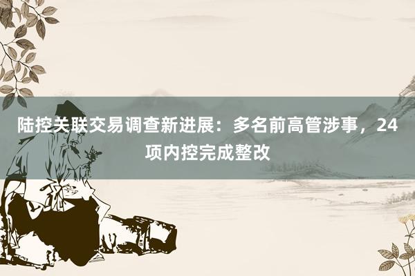 陆控关联交易调查新进展：多名前高管涉事，24项内控完成整改