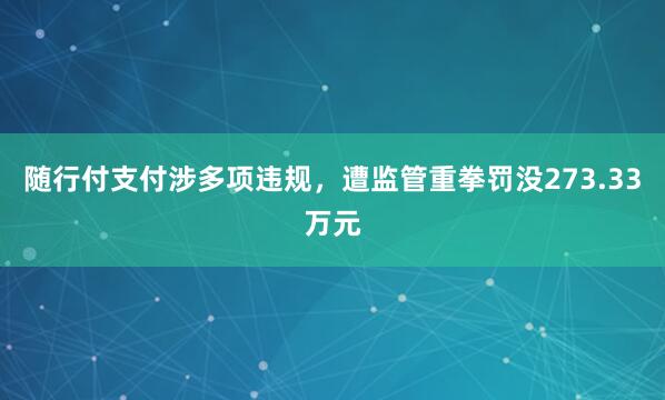 随行付支付涉多项违规，遭监管重拳罚没273.33万元