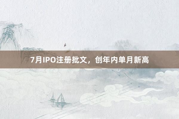 7月IPO注册批文，创年内单月新高